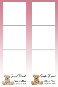 Bandelettes 5x15 photobooth borne Séville au studio Martin à la cote st andré