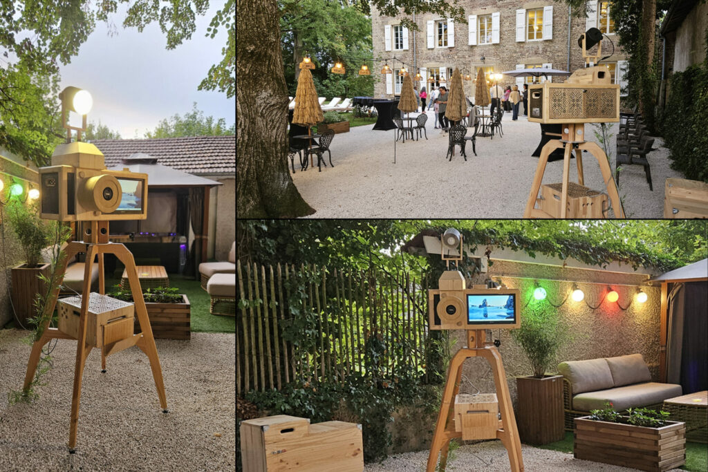 photobooth Bilbao borne selfie en bois location au studio Martin la cote saint andre